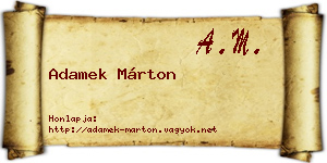 Adamek Márton névjegykártya