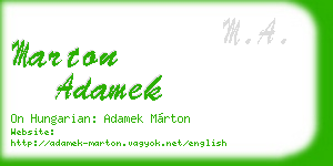 marton adamek business card
