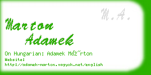 marton adamek business card